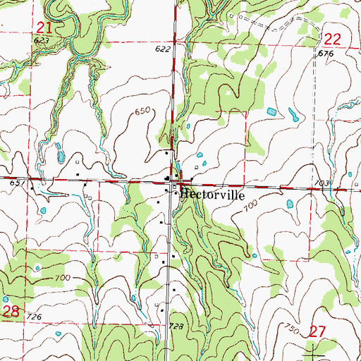 Topographic Map of Hectorville, OK