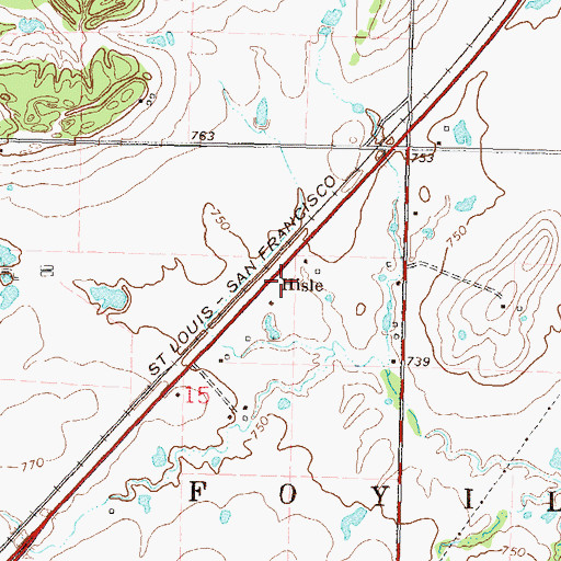 Topographic Map of Hisle, OK