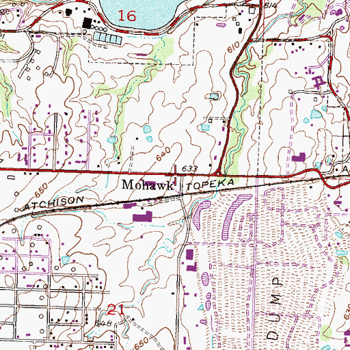 Topographic Map of Mohawk, OK