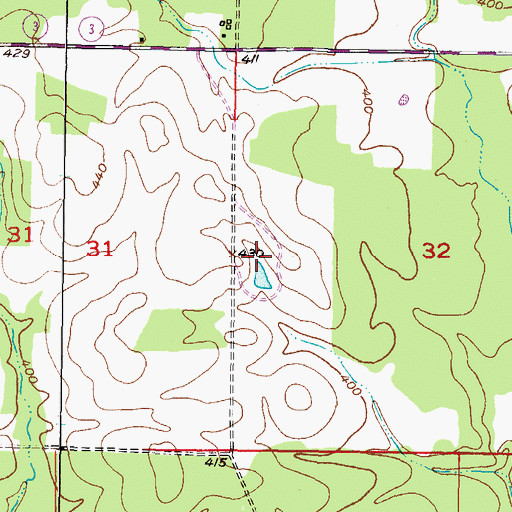 Topographic Map of Bakhoma Recreation Area, OK