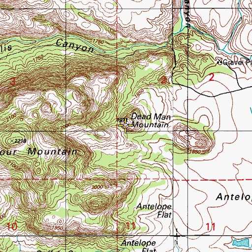 Topographic Map of Dead Man Mountain, OK