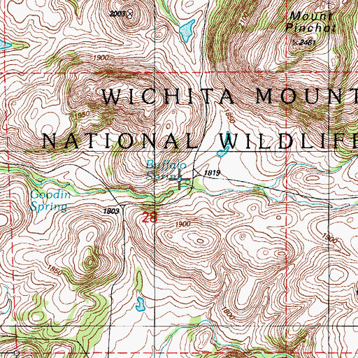 Topographic Map of Goodin Spring, OK