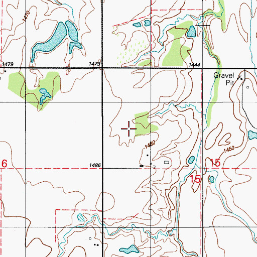 Topographic Map of Blue Mountain, OK