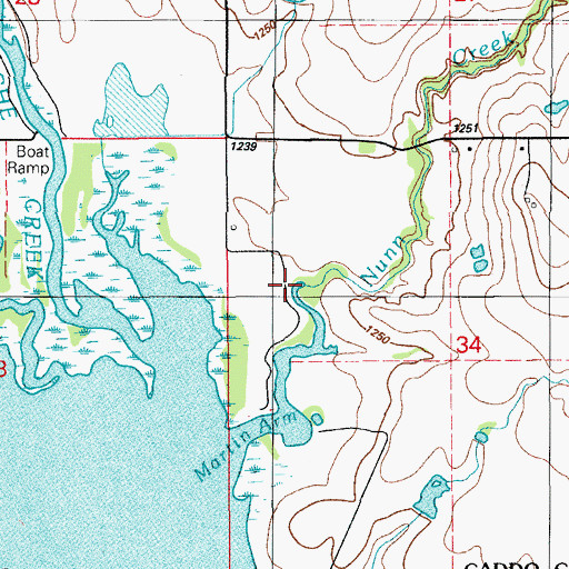 Topographic Map of Nunn Creek, OK