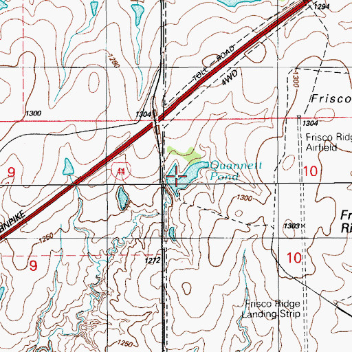 Topographic Map of Quannett Pond, OK