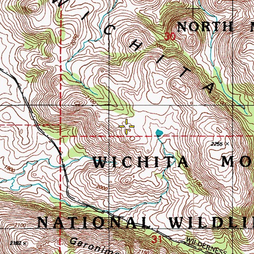 Topographic Map of Cold Spring, OK