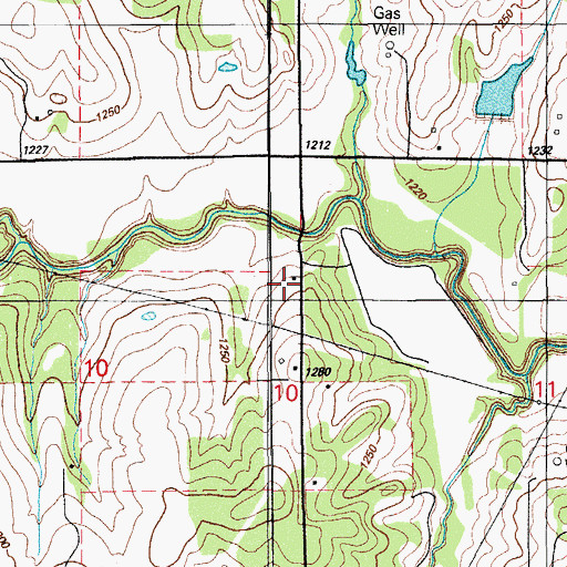 Topographic Map of Cedar Grove Church (historical), OK