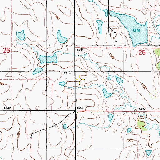 Topographic Map of Prairie View Church (historical), OK