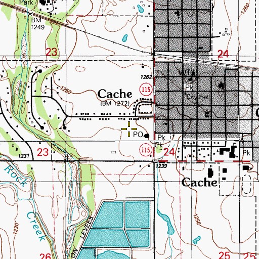 Topographic Map of Wichita Park (historical), OK