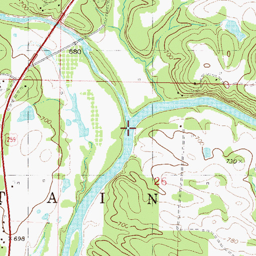 Topographic Map of Big Eagle Creek, OK