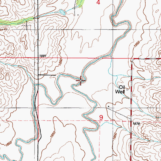 Topographic Map of East Fork Sandstone Creek, OK