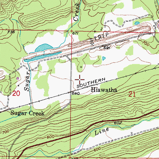 Topographic Map of Hiawatha, OK