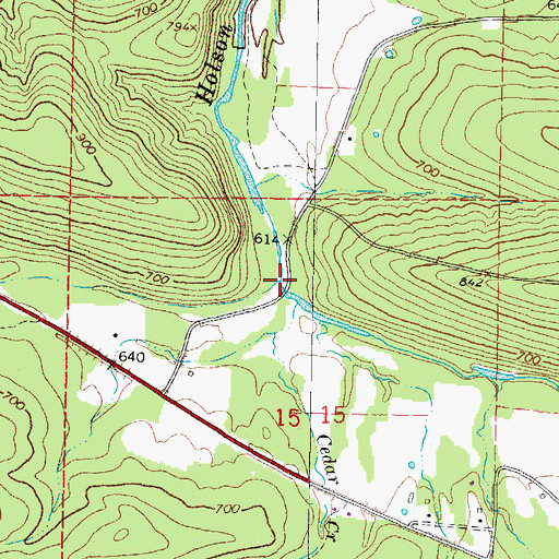 Topographic Map of Hodge Creek, OK