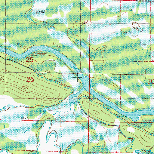 Topographic Map of Merle Branch, OK