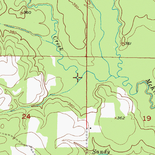 Topographic Map of Parker Creek, OK