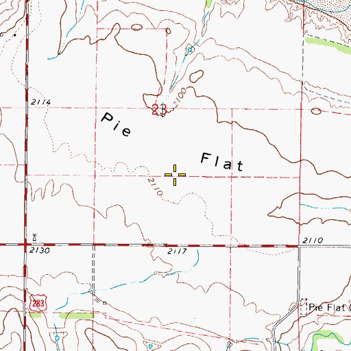 Topographic Map of Pie Flat, OK