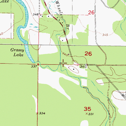 Topographic Map of Wheeler Branch, OK