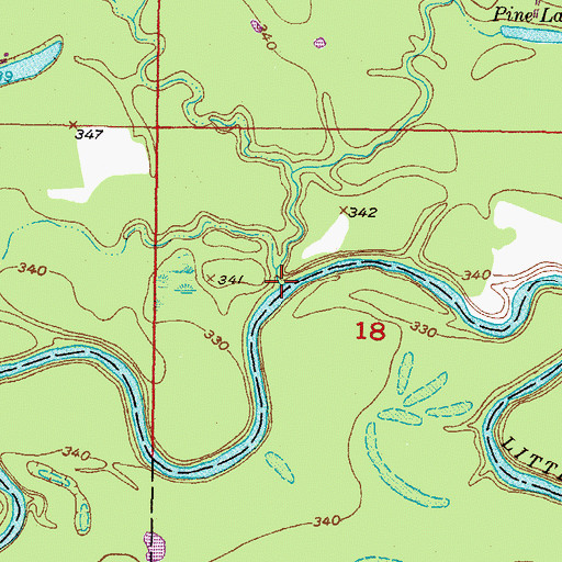 Topographic Map of Yashau Creek, OK
