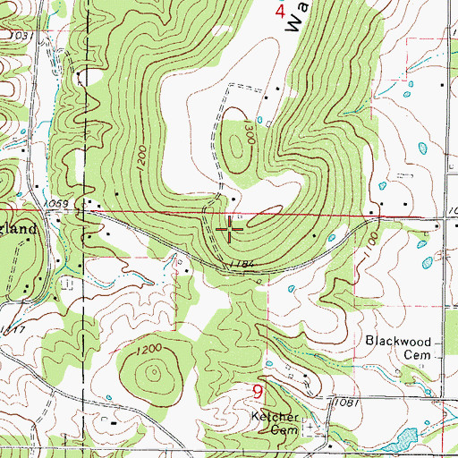 Topographic Map of Adair County, OK