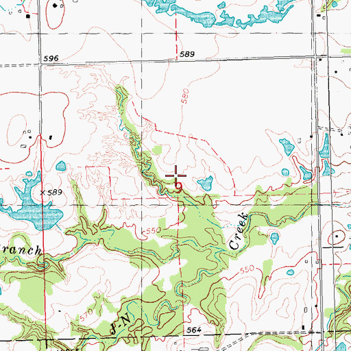 Topographic Map of Bryan County, OK