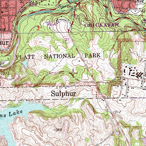 Topographic Map of Cliffside Trail, OK