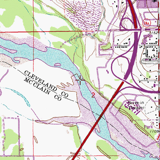 Topographic Map of Merkle Creek, OK