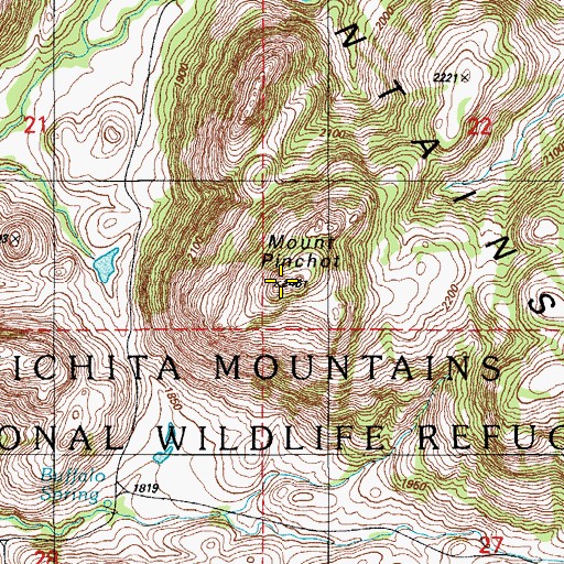 Topographic Map of Mount Pinchot, OK