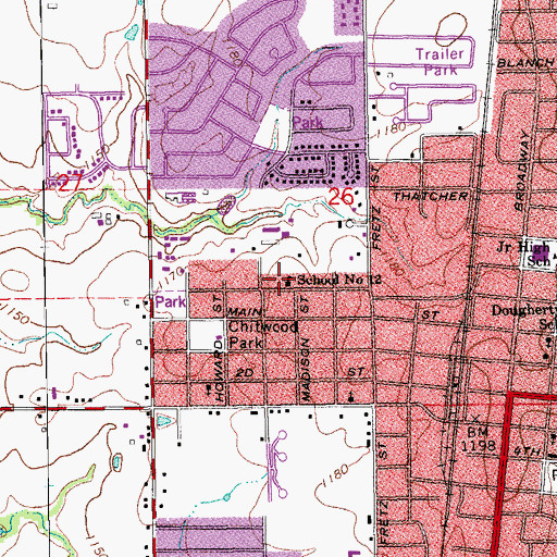 Topographic Map of Ida Freeman Elementary School, OK