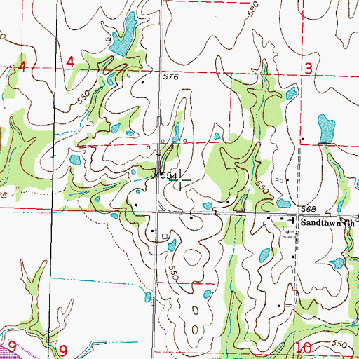 Topographic Map of KXTD-AM (Wagoner), OK
