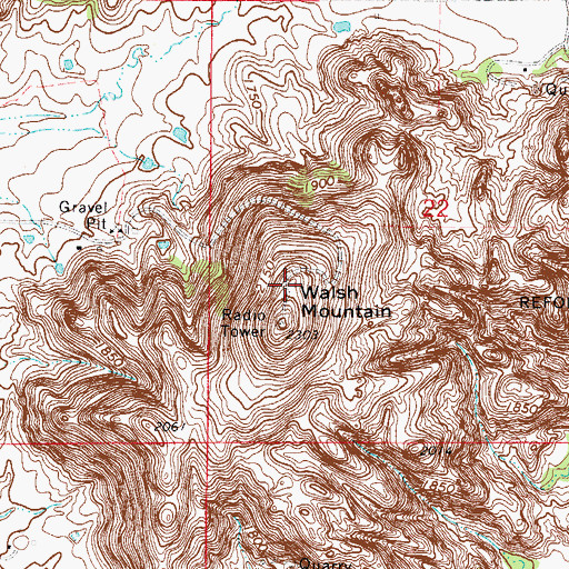 Topographic Map of KTIJ-FM (Elk City), OK