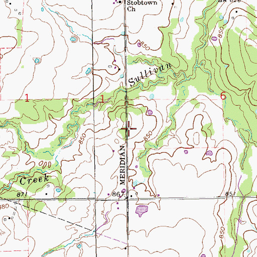 Topographic Map of KYNZ-FM (Lone Grove), OK