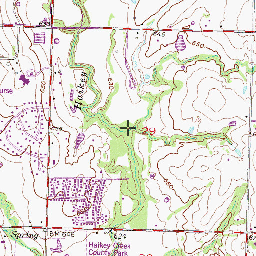 Topographic Map of Silverwood Ultralight Airport, OK