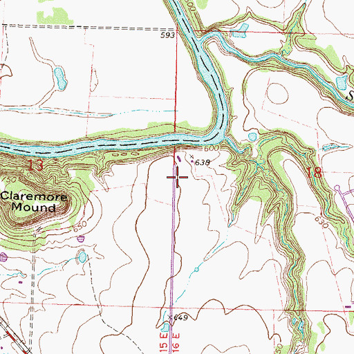 Topographic Map of Sageeyah Airfield, OK