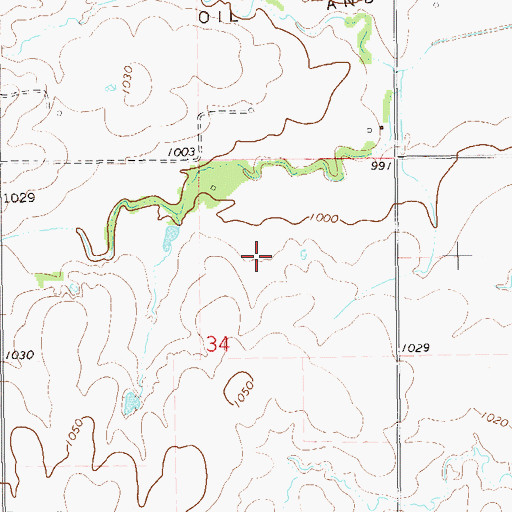 Topographic Map of Siegmanns Airport (historical), OK