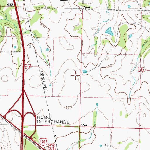 Topographic Map of Stan Stamper Municipal Airport, OK