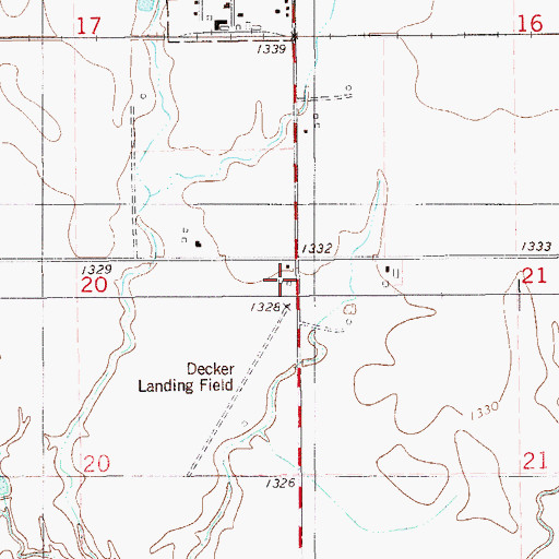 Topographic Map of Decker Field, OK