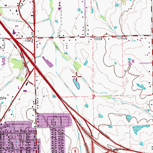 Topographic Map of Crouch Ranch Airport (historical), OK