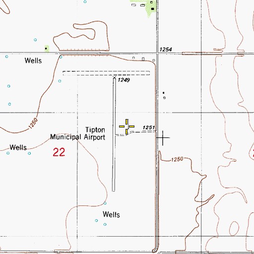 Topographic Map of Tipton Municipal Airport, OK