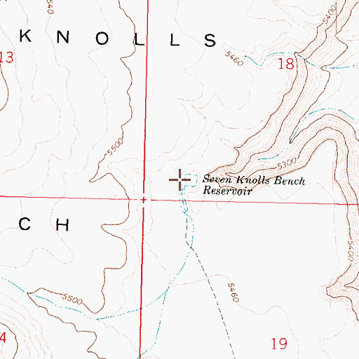 Topographic Map of Seven Knolls Bench Reservoir, AZ