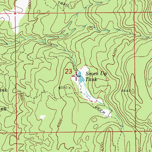 Topographic Map of Seven Up Tank, AZ