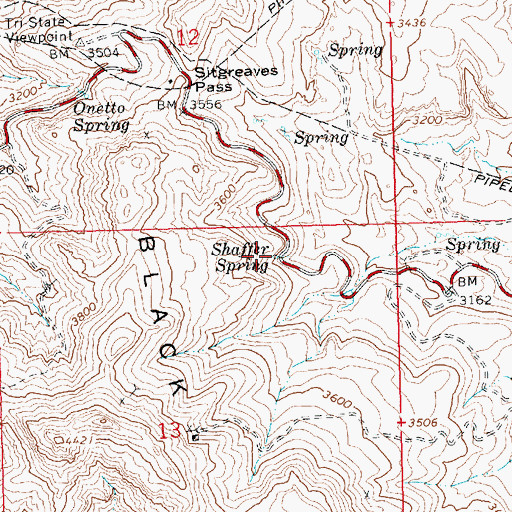 Topographic Map of Shaffer Spring, AZ