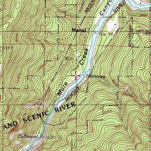 Topographic Map of Narrows, OR