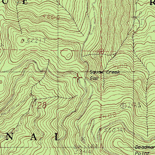 Topographic Map of Squaw Creek Gap, OR