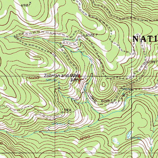 Topographic Map of Zollman and Wells Mine, OR