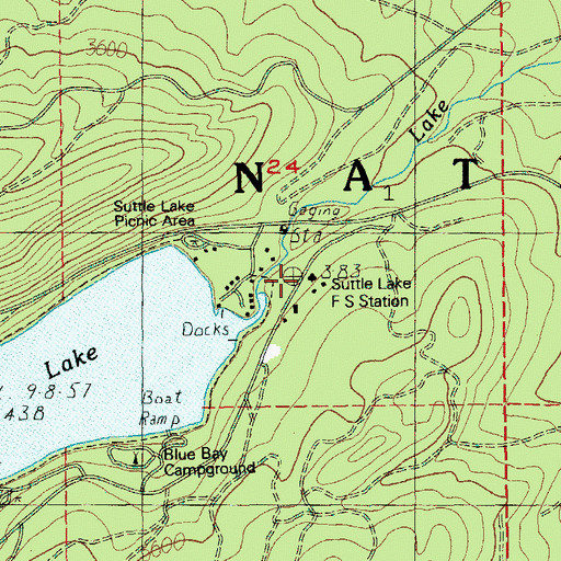 Topographic Map of Suttle Lake Forest Service Station, OR