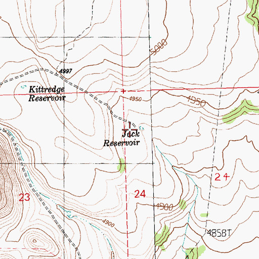 Topographic Map of Jack Reservoir, OR