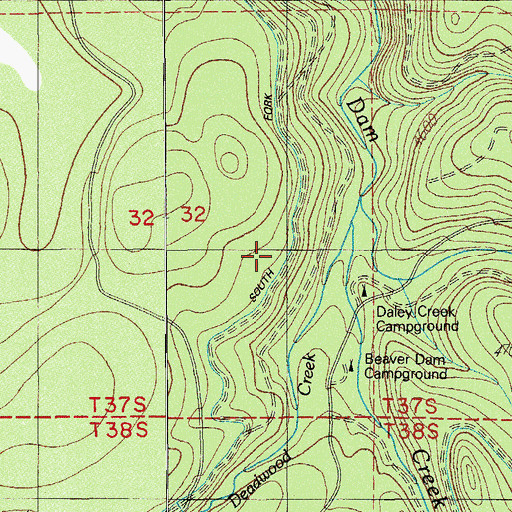 Topographic Map of South Fork Canal, OR