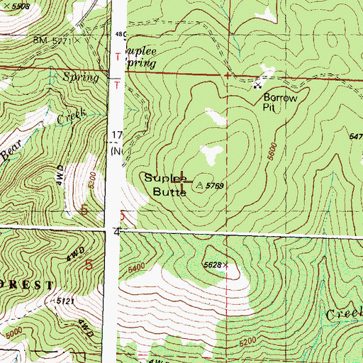 Topographic Map of Suplee Butte, OR