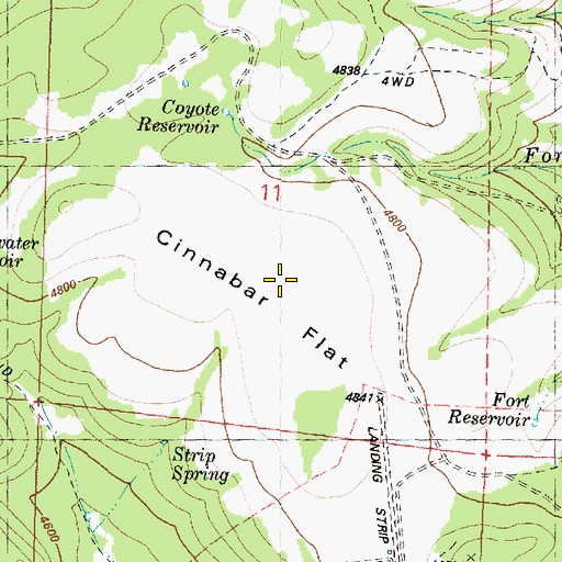Topographic Map of Cinnabar Flat, OR