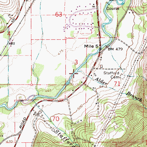 Topographic Map of Alder Branch, OR